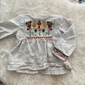 Zara embroidered blouse